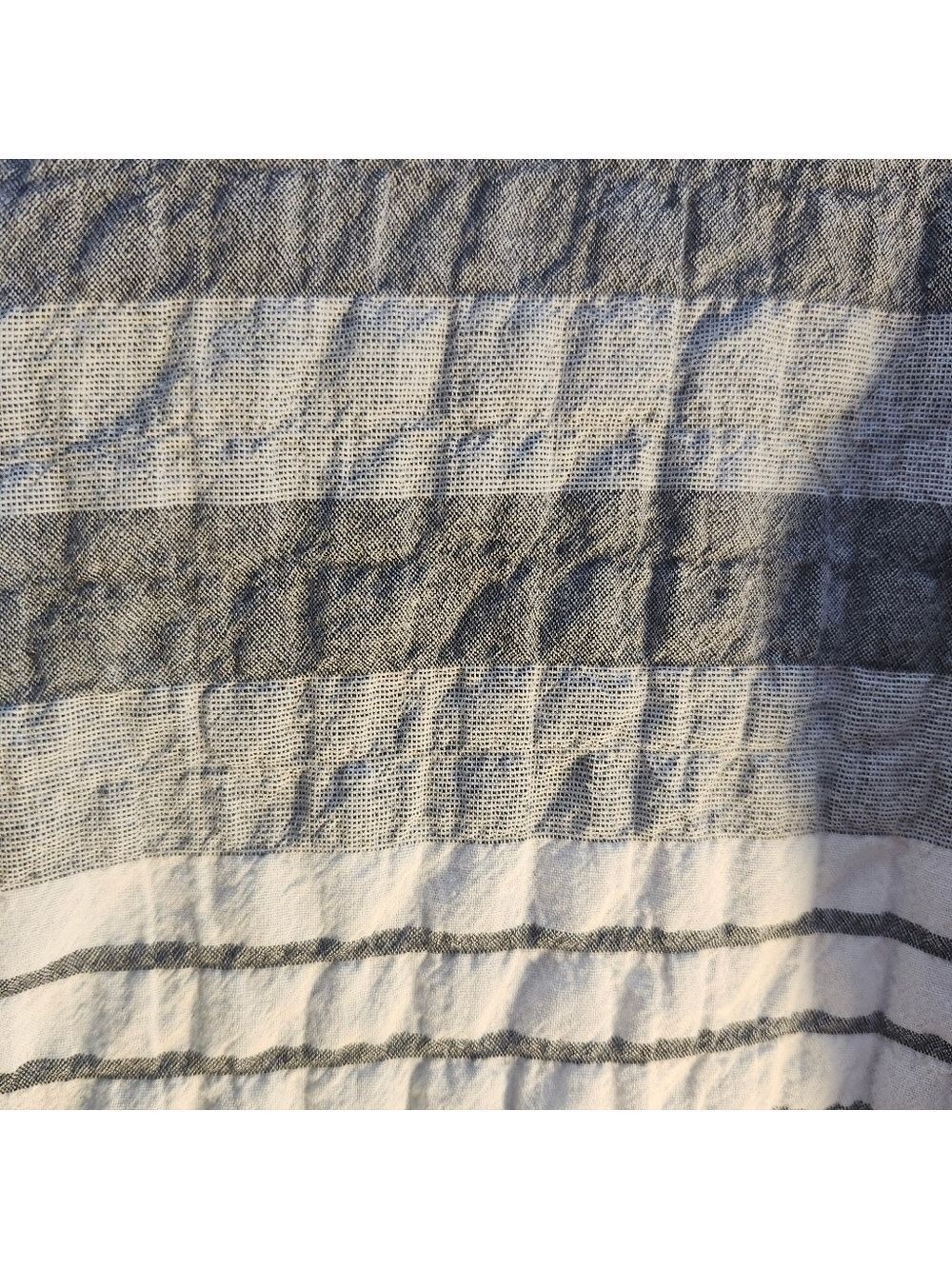 Habitat Lightweight Cotton Striped Top in White and Gray Sz M - Picture 3 of 9